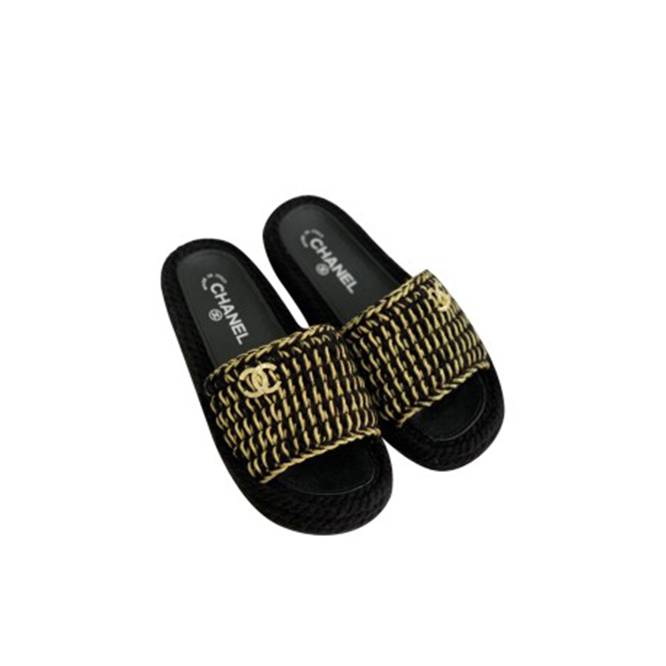 Ch*el 2023 new woven slippers for women lambskin leather